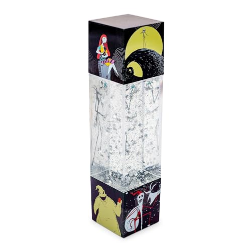 Image of Nightmare Before Christmas Disney The Jack Skellington Glitter Motion Mood Light | Nightstand Table Lamp for Bedroom, Desk | 12 Inches Tall