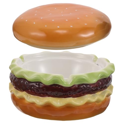 Cendrier hamburger céramique original : le cadeau idéal pour bureau et maison