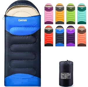 Lightweight Sleeping Bag for Adults, 3-Season Waterproof Backpacking Sleeping Bags with Compression Sack, Comfort Temp 50–68°F, Portable Camping Essential Gear for Travel, Hiking, Outdoor, Indoor