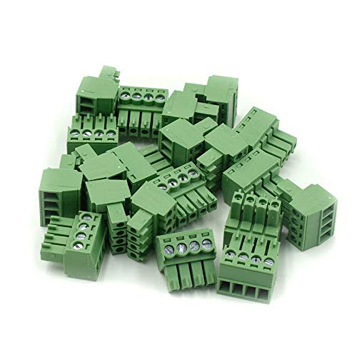 Hxchen 20Pcs 4-Pin 300V Kf2Edgk 3.5Mm Pitch Pcb Screw Terminal Block Connector Green #TOP19