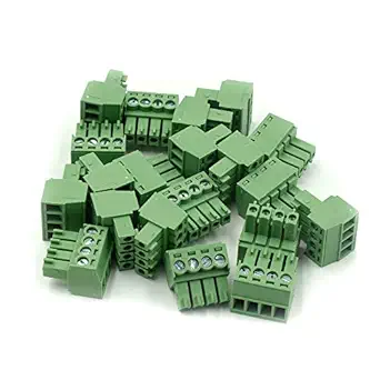 Hxchen 20Pcs 4-Pin 300V KF2EDGK 3.5mm Pitch PCB Screw Terminal Block Connector Green