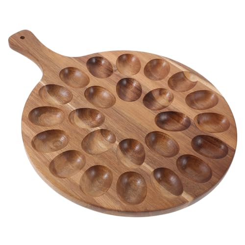 Cabilock Wooden Deviled Tray Elegant Storage Holder for Easter Celebrations Design Multi-functional for Home and Kitchen Use