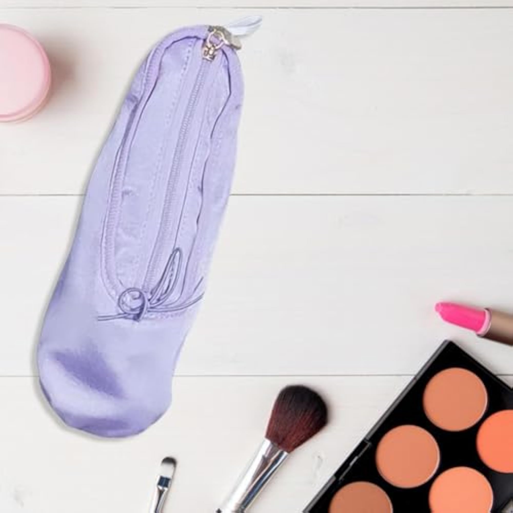 Ballet Shoe Shape Pencil Pouch for Girls, Light Purple