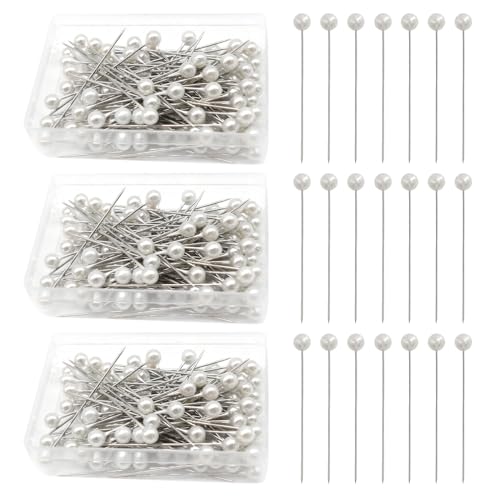 EUPSIIU 300 Pièces Épingles à Coudre, Pins Tête de Perle Faux, Epingle a Tete Ronde Couture,...