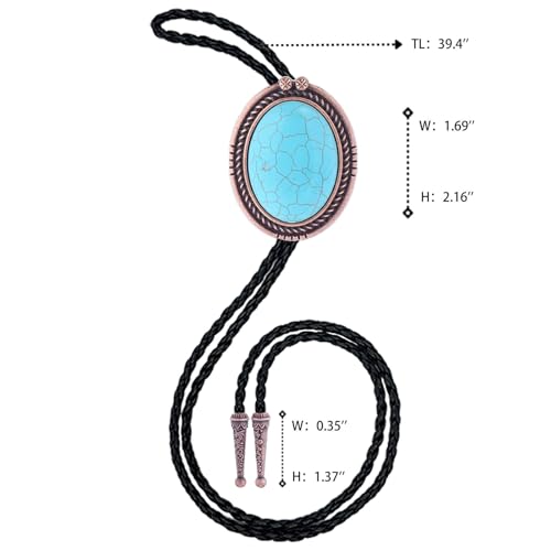 Image of Vintage Western Cowboy Rodeo Black Agate Bolo Tie for Men Women