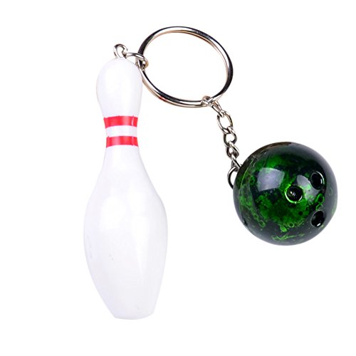 Gespout Llaveros Aleación para Mujeres Niña Coche Carteras Bolsos Accesorios Keychain Juguetes para Niños Regalo Cumpleaños Colgante Creatividad Patrón de Bolos 1pcs 7 * 2.5cm Verde