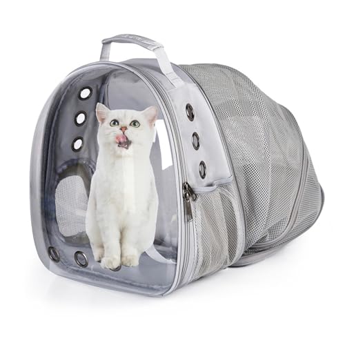 Expandable Transparent Cat Backpack for Travel