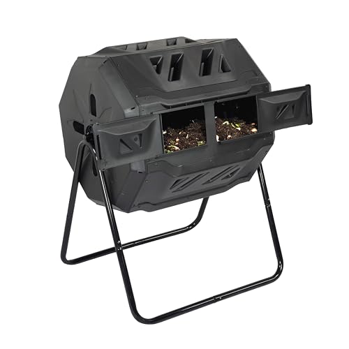 Simply Bio 43-Gallon Outdoor Compost Tumbler Bin – BPA-Free...