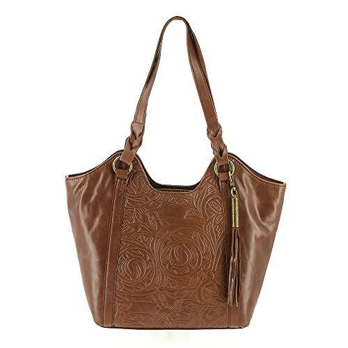 The Sak womens Women s Sierra Leather Shopper, Teak Leaf Embossed, One Size US