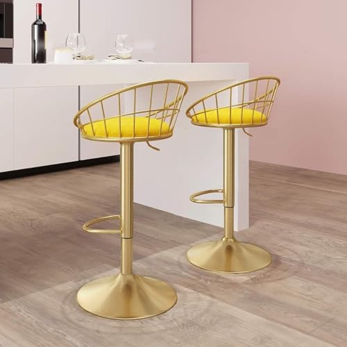 DZYHFCO - Taburetes de bar modernos de terciopelo ajustable con respaldo