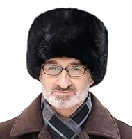 Pelzmütze Winter Wintermütze Manner Herren Fellmütze Verdickt Kunstfell Herrenhut Winddicht Flauschig Warm Hut Jägersmann Hunting Hat Flauschig Kuschelig Ohrenschutz 58cm