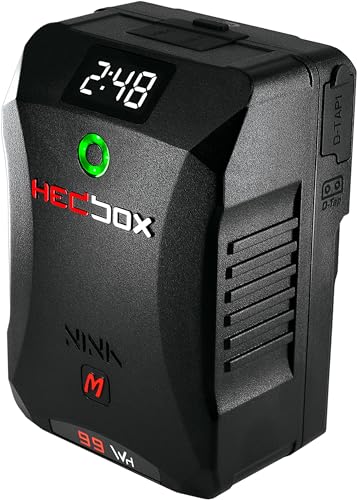 HEDBOX NINA M - Smart Mini V Mount Akku 99Wh / 6700mAh, Alarm bei niedriger Kapazität, OLED-Display mit Dual D-Tap, Schnellladung Typ-C PD 65W und Typ-A, für Kameras, Camcorder, Monitore