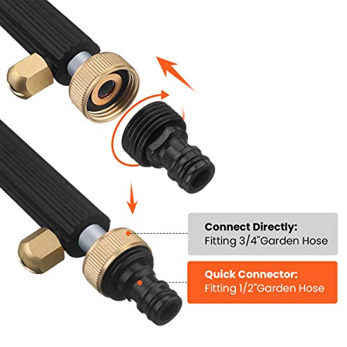 Garfans High Pressure Power Washer Wand Washer Gun With 2 Jet Water Hose Nozzle Pressure Washer Wand Garden Hose For End Glass Window Cleaning Sprayer Home Car Garden Water Washing #TOP1