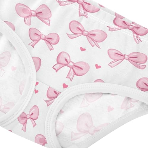 Wusikd Pink Bows 2 Girls' Underwear Cotton Girls Briefs Soft Toddler Underwear 2T4