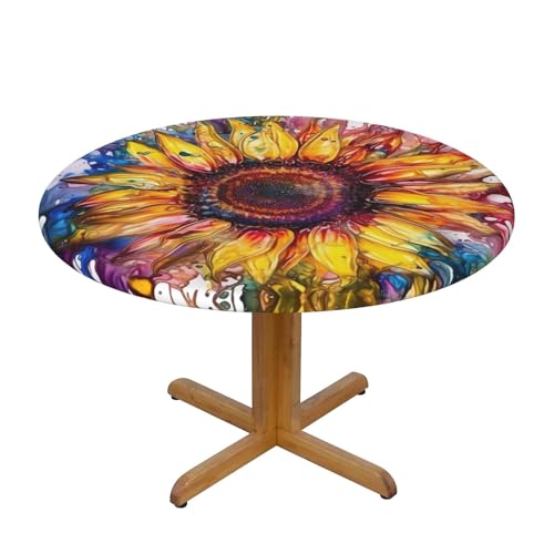 Nappe ronde ajustée avec bord élastique imperméable pour table