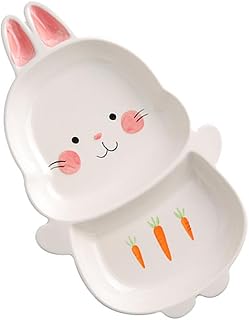 Toyvian Pratos Infantis Terno Infantil Prato De Cerâmica Prato De Bebê Prato De Cerâmica Para Crianças Utensílios De Mesa De Cerâmica Para Crianças Prato De Coelho Prato De Sobremesa