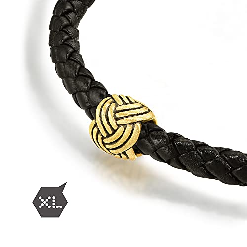 CHOW SANG SANG 999 24K Solid Gold Noir Pineapple Knot Charm Bracelet for Men & Women 92301C4