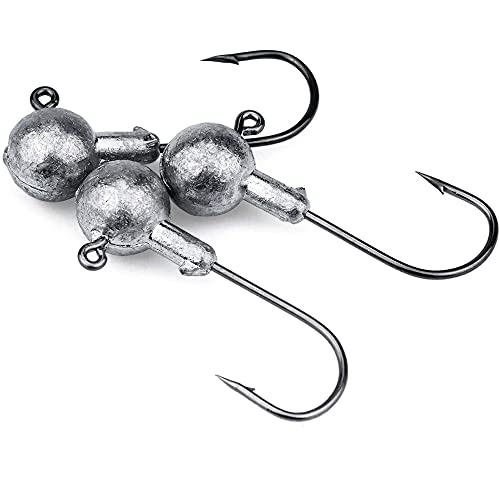 45 Stück Angelhaken, Angelhaken aus Edelstahl, Fishing Jigkopf, Runder Haken Angelhakenset mit Kunststoffbox, zum Angeln… – Bild 3