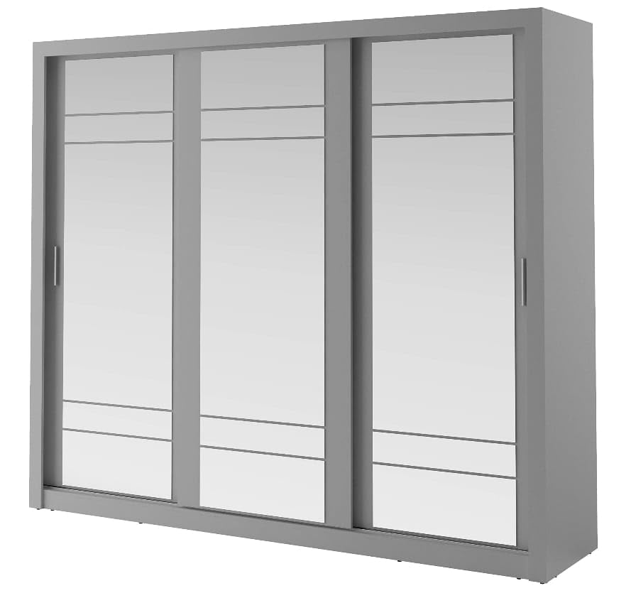 Image of engenering Wood Sliding Wardrobe with Mirror modeb Look Design Your Bedroom with This Beautiful Wardrobe