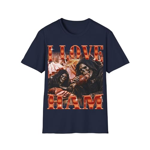 T-shirt I Love Ham squelette humour : idée cadeau drôle XL