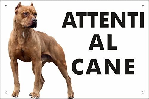 PITBULL cartello targa Attenti al Cane in metallo Alluminio Rigido, spessore 3mm (PITBULL PERICOLOSO)