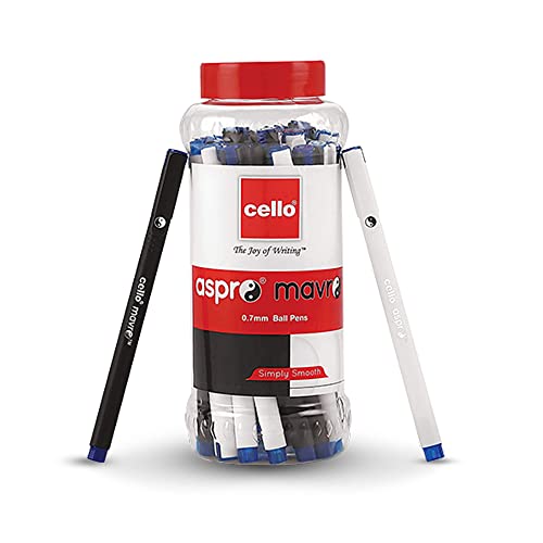 Image of Cello Aspro Mavro Black Ball Pen Pack of 50 Aspro Mavro Ball Pens Pack of 25 Faster Grip Ball Pens | Pack of 60