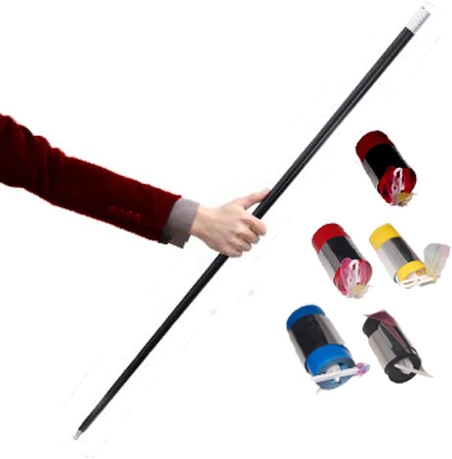 A SARKAR MAGIC SHOP Plastic Appearing Cane Magic (22 Gram, 90Cm Opening Size, Mixed Color) / Beginner Appearing Foldable Cane Magic / Younger Appearing Cane / Extendable Staff Magic