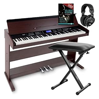 FunKey DP-88 II piano numérique brun set Economy banquette, casque et méthode d’apprentissage - Les Beatles, Paul McCartney, John Lennon, RIngo Starr, George Harrison