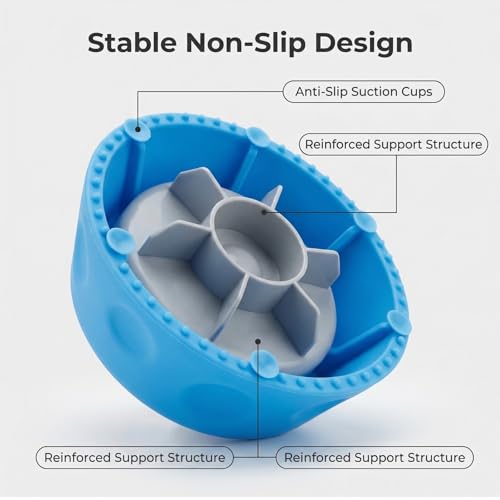 Slow Feeder Dog Bowl with Rolling Ball for Dogs Anti-Slip Lick Bowl | for Liquid Treats,Bone Broth,Yogurt & Wet Food,Interactive Pet Feeding Enrichment Toy,for Small to Large Dog Breeds - Image 7