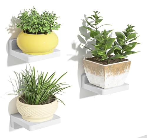 UHUD CRAFTS Small Floating Shelves, Set of 3 Shelves for Wall Decor & Storage | Wall Mounted Home Decor Small Wall Shelf | Mini Display Shelf for Living Room, Bathroom, Kitchen & Bedroom Decor - White