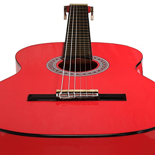 Image of Juarez 39C /RED Classical Guitar Full Size Deluxe Nylon Strings, Red Gloss Finish