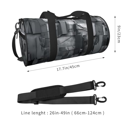 Abstract Gray printed Travel Bag Casual luggage bag4