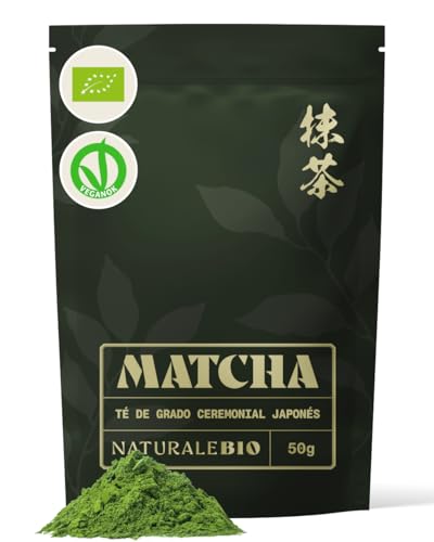 Té Matcha Orgánico Ceremonial En Polvo 50g. Té Verde Matcha Biológico Japonés De 1 Grado. Matcha Bio Grado Ceremonia. Té Ecológico Producido En Japón, Uji, Kyoto. Para Beber, En La Cocina Y Con Latte