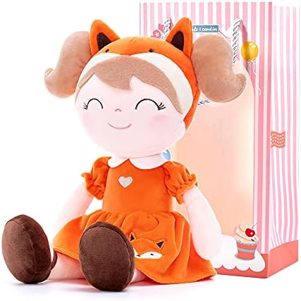 Gloveleya Baby Doll Girl Gifts Soft Plush Fox Dolls 14" with Gift Box