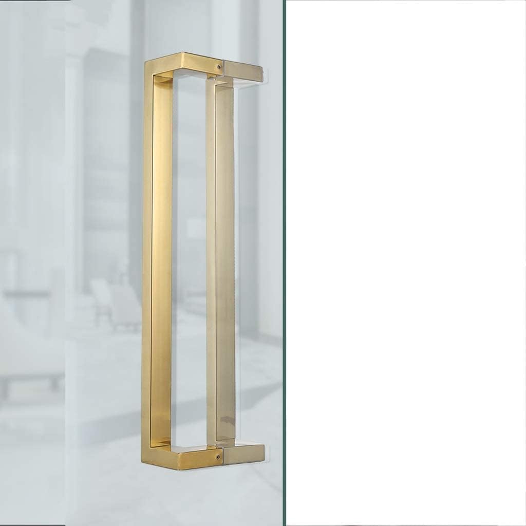 Bar Sliding Barn Door Handles and Pulls Polish Stainless Steel Heavy Duty Two-Sided Handle Hardware Sets Internal/External Gold