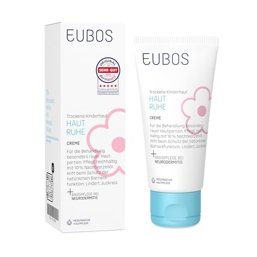 EUBOS HAUT RUHE | Creme | Beruhigende Pflege für empfindliche, trockene Kinder- und Babyhaut | Lindert Juckreiz und spendet Feuchtigkeit | Hautverträglichkeit dermatologisch bestätigt | 50ml