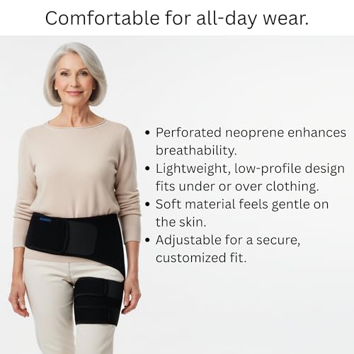 Image of Hip Brace for Sciatica Pain Relief, Thigh, Hamstring, Groin Pull - Compression Support Wrap Sleeve for Sciatic Nerve, SI Joint, Hip Bursitis, Pulled Muscles for Men, Women