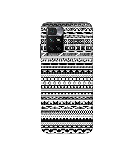 Image of Black & White Patterns Design 3D Printed Hard Back Case Cover for Mi Redmi 10 Prime