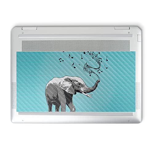 Image of MightySkins Carbon Fiber Skin Compatible with HP Spectre x360 14 inch (2022) Full Wrap Kit - Musical Elephant | Protective, Durable Textured Carbon Fiber Finish | Easy to Apply | Made in The USA