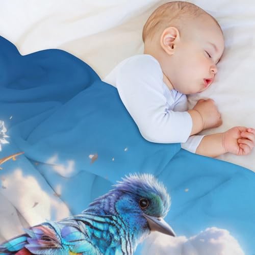 Manta suave para sofá con estampado de pájaros ideal como regalo de hogar 4