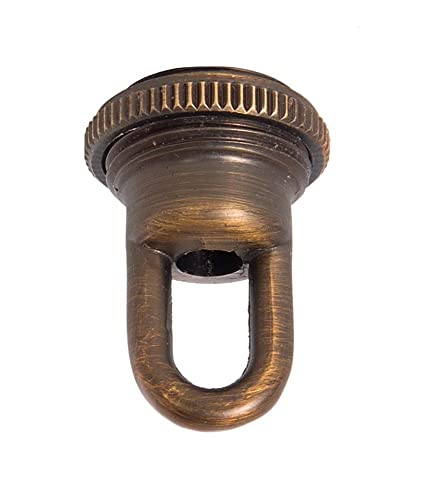 Image of B&P Lamp Solid Cast Brass Screw Collar Loop for 1-1 /16 Inch Center Hole Canopies, 1 /4IP, Antique Bronze