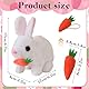 Mizijia Bunny Pal,Bunny Pal Hase, Bunny Mein Realistisches Kaninchen, Interaktives Elektronisches Haustier Plüschhasenspielzeug, Kann Gehen und Sprechen, Ostergeschenke Kinder(Weiß)