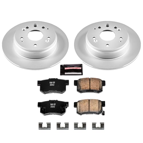 Image of PowerStop Rear Brake Kit for Acura TL 1999-03 - Fully-Coated Disc Rotors with Z17 Ceramic Brake Pads Replacement, CRK2308