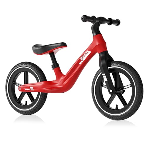 Litex ペダルなし自転車 キックバイク 乗用玩具 シンプル おしゃれ 乗り物 お祝い プレゼント 男の子 女の子 子どもの日 誕生日 プレゼント (アップグレード-レッド)