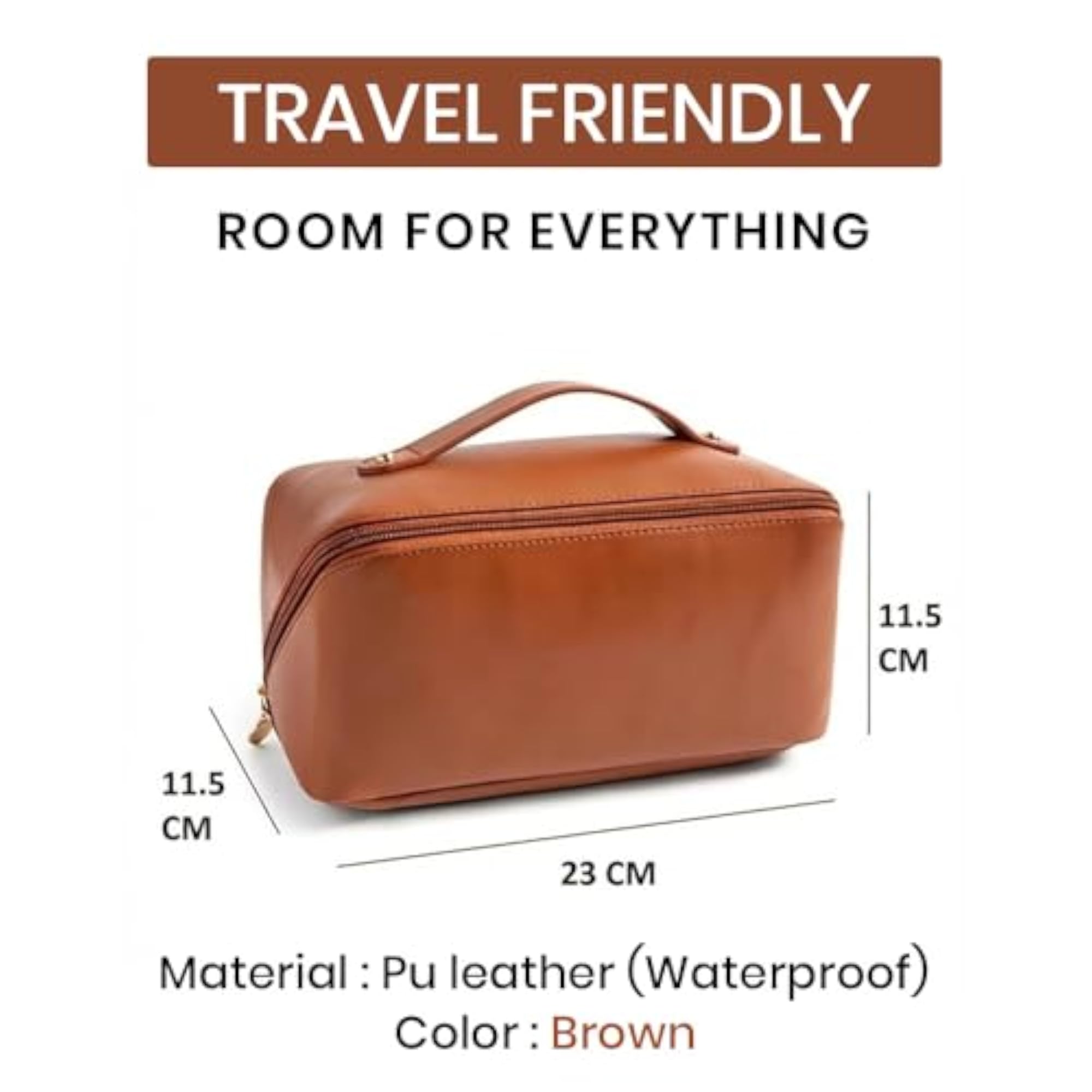 Travel Makeup Bag for Women - Large Capacity Cosmetic Pouch