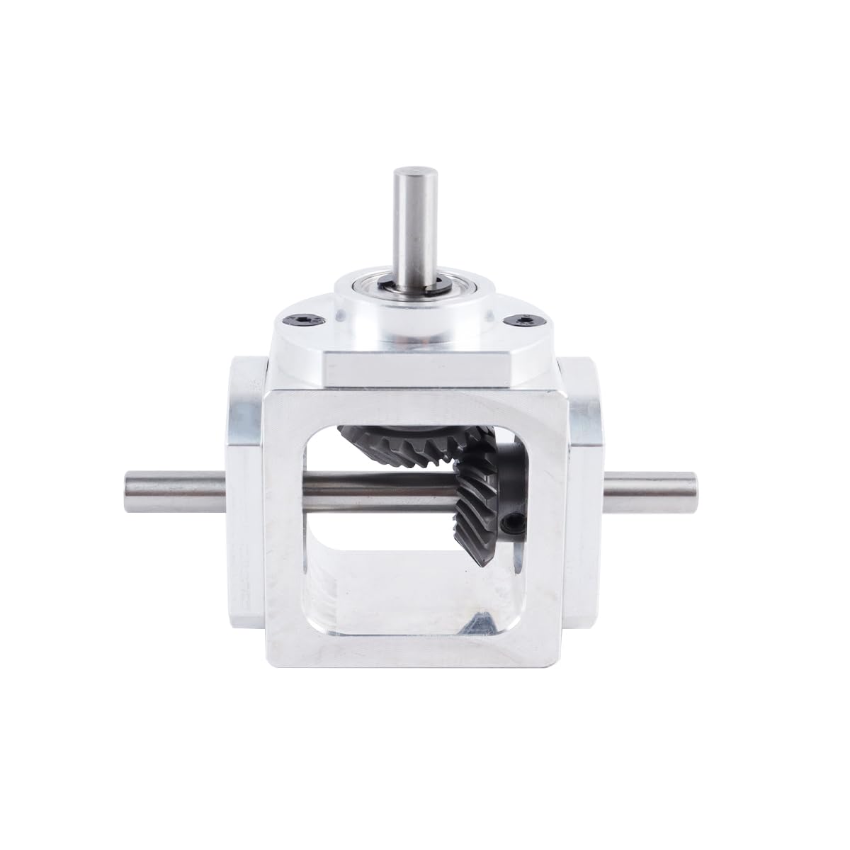 Qury Rechtwinkliges Getriebe, 1: 1 Vordere Doppelabtriebswelle, Aluminiumrahmen Einfaches Mechanisches DIY-Modul Mit 6mm Welle