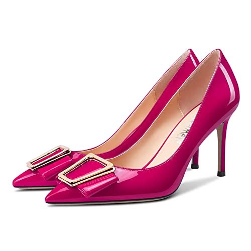 Castamere Women Stiletto High Heel Pointed Toe Slip-on Pumps Dress Wedding Office 3.9 Inches Heels4