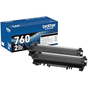 Brother Genuine High-Yield Black Toner Cartridge Twin Pack TN760 2Pk, TN7602PK,2 Pack