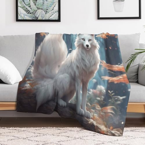 Couverture renard lavable machine lit plaid flannel doux chaud 150x200 - 3