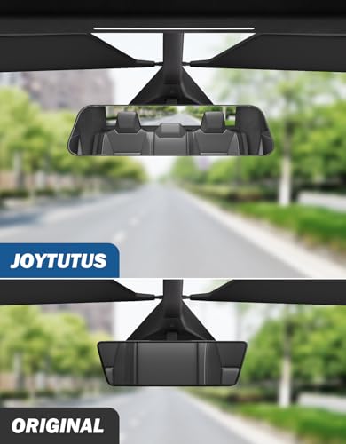 Image of JOYTUTUS Rear View Mirror compatible with Tesla Cybertruck, Wided Panoramic Convex Rearview Mirror, Interior Clip-on Wide Angle Rear View to Reduce Blind Spot Effectively